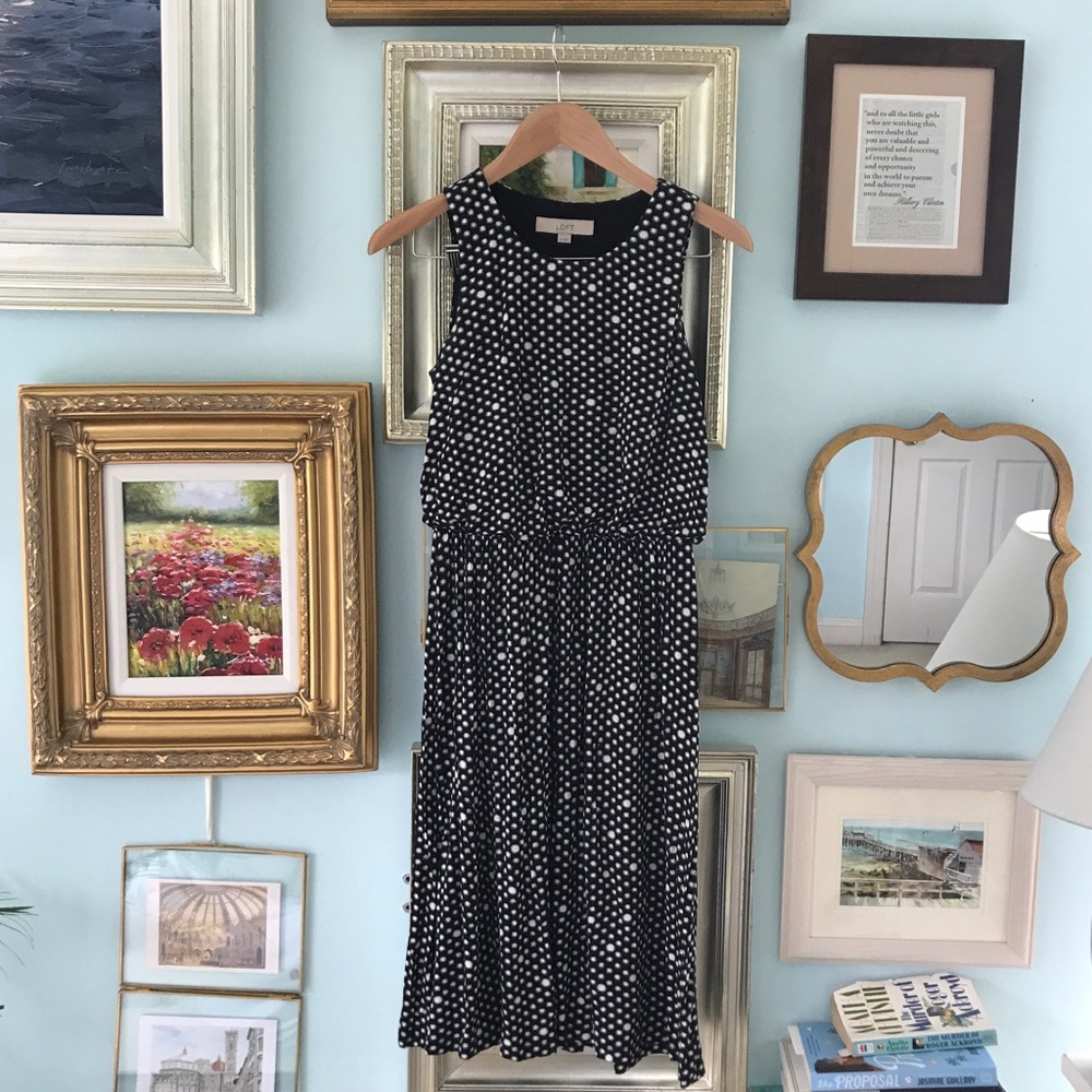 Loft Bluson Black and White Dress